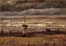 Oil painting Vincent Van Gogh - Beach at Scheveningen in Stormy Weather canvas