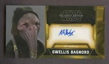 Topps Star Wars The Force Awakens Arti Shah Gewllis Bagnoro AUTO /5 Htf !!!