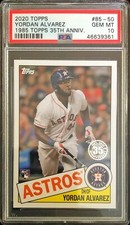 2020 Topps Series 1 1985 35th Anniversary Yordan Alvarez RC PSA 10