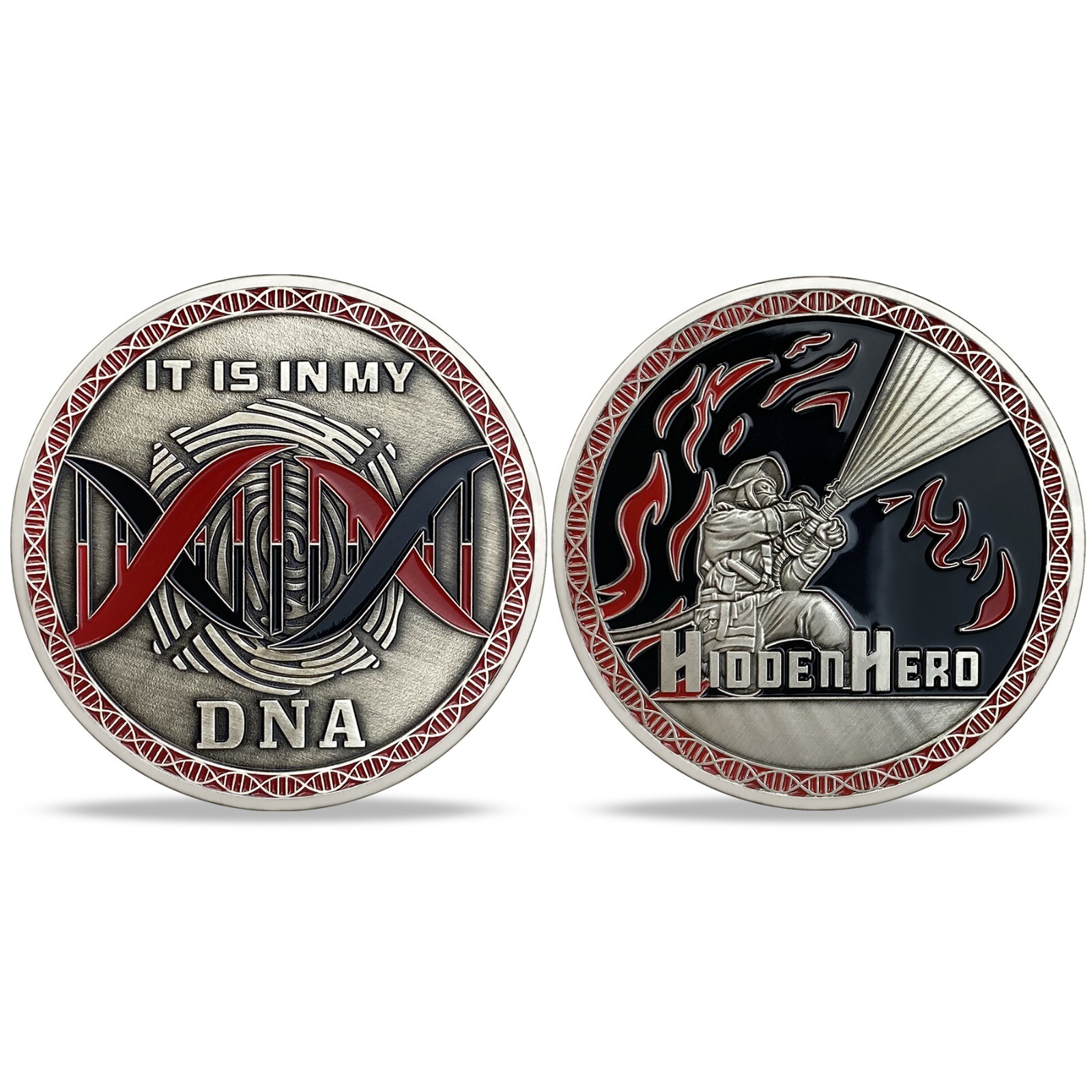Firefighters Challenge Coin, First Rescue Hidden Hero Fire Dept Collectible Coin