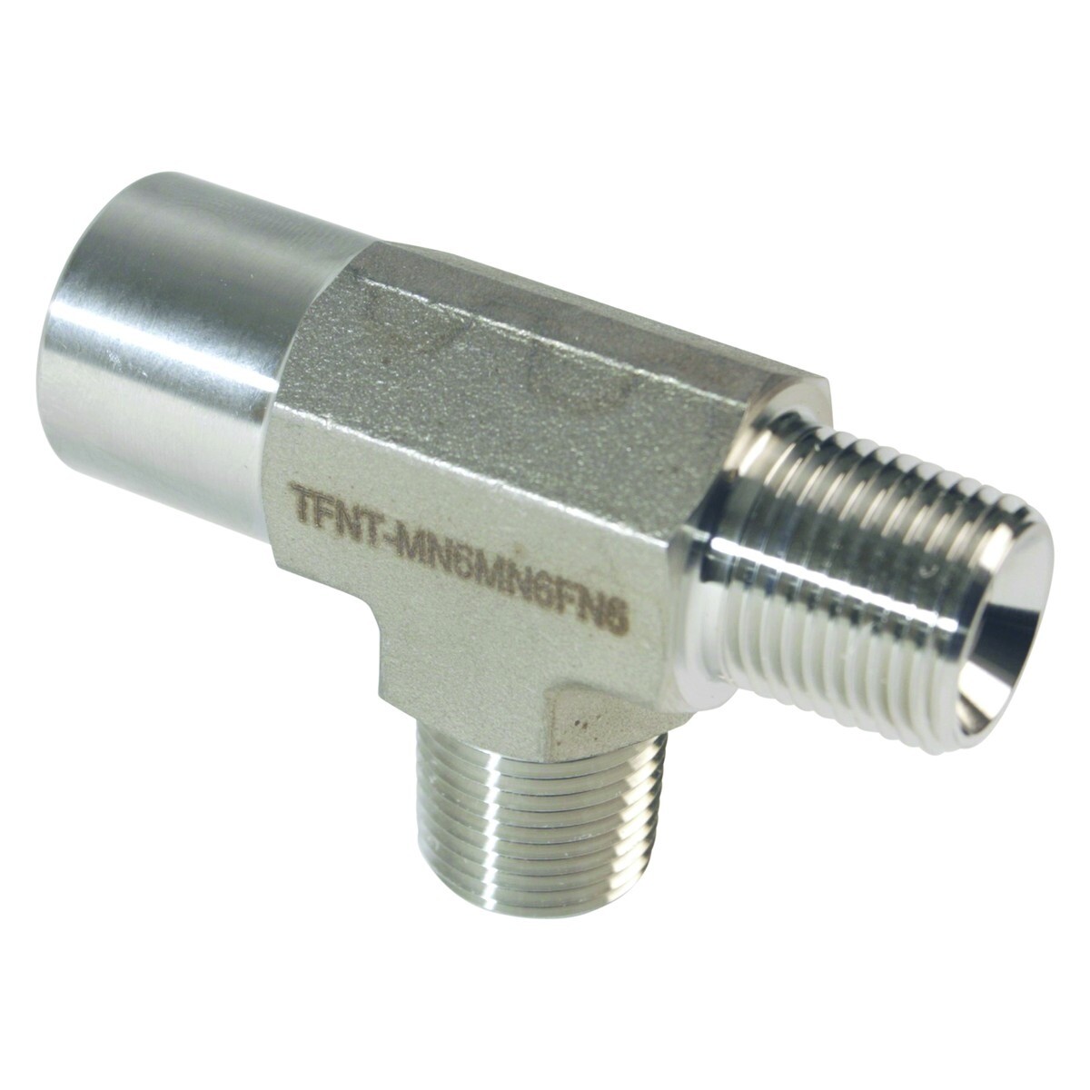 Threaded NPT Tee | MNPT 3/8 inch x MNPT 3/8 inch x FNPT 3/8 - SS316 (2 ...