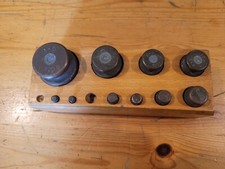 Coffret Bois 12 Poids Laiton Balance ROBERVAL commerce Estampille A*B 500g à 1g