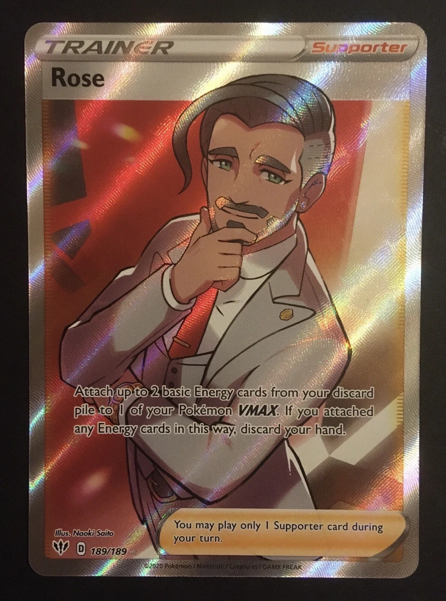Rose 189 189 Darkness Ablaze ULTRA RARE FULL ART Trainer Pokemon Card Near Mint