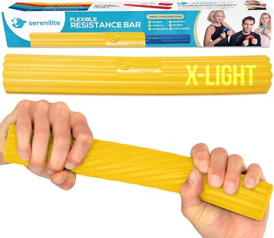 Serenilite Flexible Resistance Bar, Grip Strength Extra Light (Yellow) 