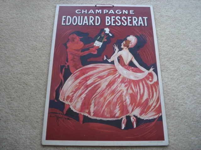 CWW1 VINTAGE CHAMPAGNE EDOUARD BESSERAT ADVERTISING SHOWCARD - Image 1 of 1