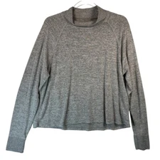 Abercrombie & Fitch Mock Neck Pullover Heather Gray Long Sleeve Top L