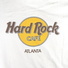 Vintage Hard Rock Cafe Atlanta T-Shirt XL USA Made 90s Brown Logo Tee