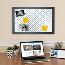 ArtToFrames Custom Cork Bulletin Board Minimal Framed in Satin Black