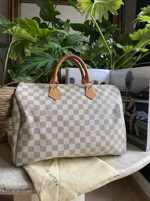 Louis Vuitton Speedy 35 Damier Azur in MINT CONDITION | eBay