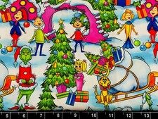 Tina SCRAP 9"x14" Custom Grinch Christmas Dr. Seuss Tumbler 100 Cotton Fabric