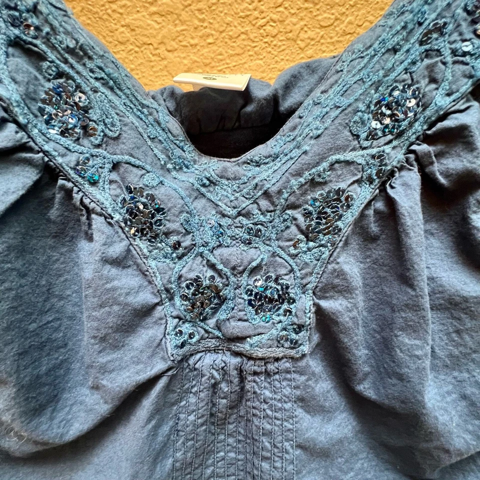 Motherhood Maternity Womens Blue Embroidered Tank Top Size M - Image 3 of 4