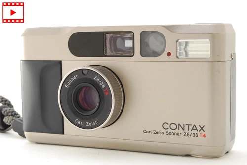 Lens Piston [Near MINT w/Case] Contax T2 Titan Silver Point & Shoot Camera JAPAN