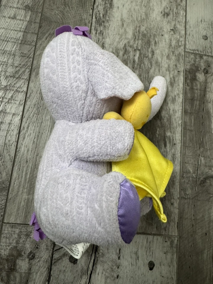 Fisher Price Heffalump Lumpy Purple Elephant Plush Yellow Duck Blanket Vintage - Image 4 of 4