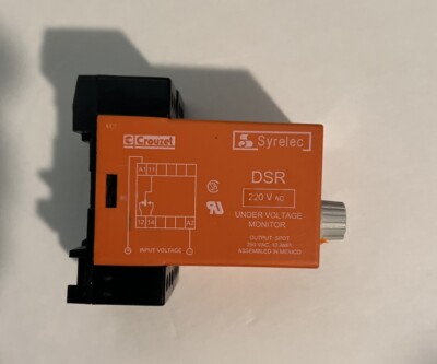 Crouzet Control DSR220A P1205; Syrelec Under Voltage Monitor; 250VAC, 10 AMP