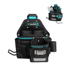 DuraTech Electrician Expandable Tool Pouch Belt Clip Pocket Quick Release Buckle