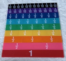 hand2mind Fraction Tiles, Plastic - 51 Pieces 4264 Teaching Manipulative