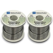 2 PACK--Nathan Trotter 50/50 Solder 1lb.Spool for Glass Projects & Other Crafts