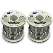 2 PACK--Nathan Trotter 50/50 Solder 1lb.Spool for Glass Projects & Other Crafts
