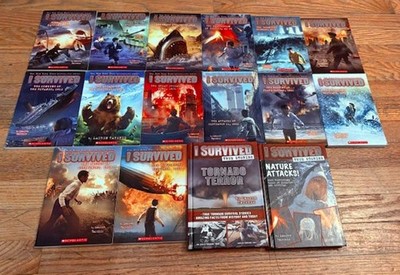 LOT of 16 I Survived Lauren Tarshis Children's Chapter Book Nonfiction Shark 911