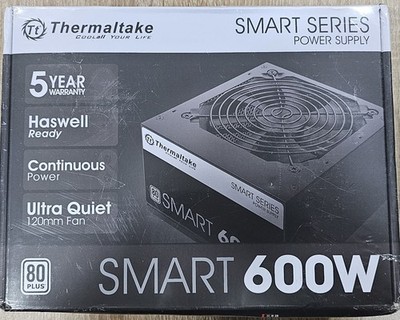 Thermaltake Smart Power Supply 600W 80 Plus Certified ATX 12V Quiet