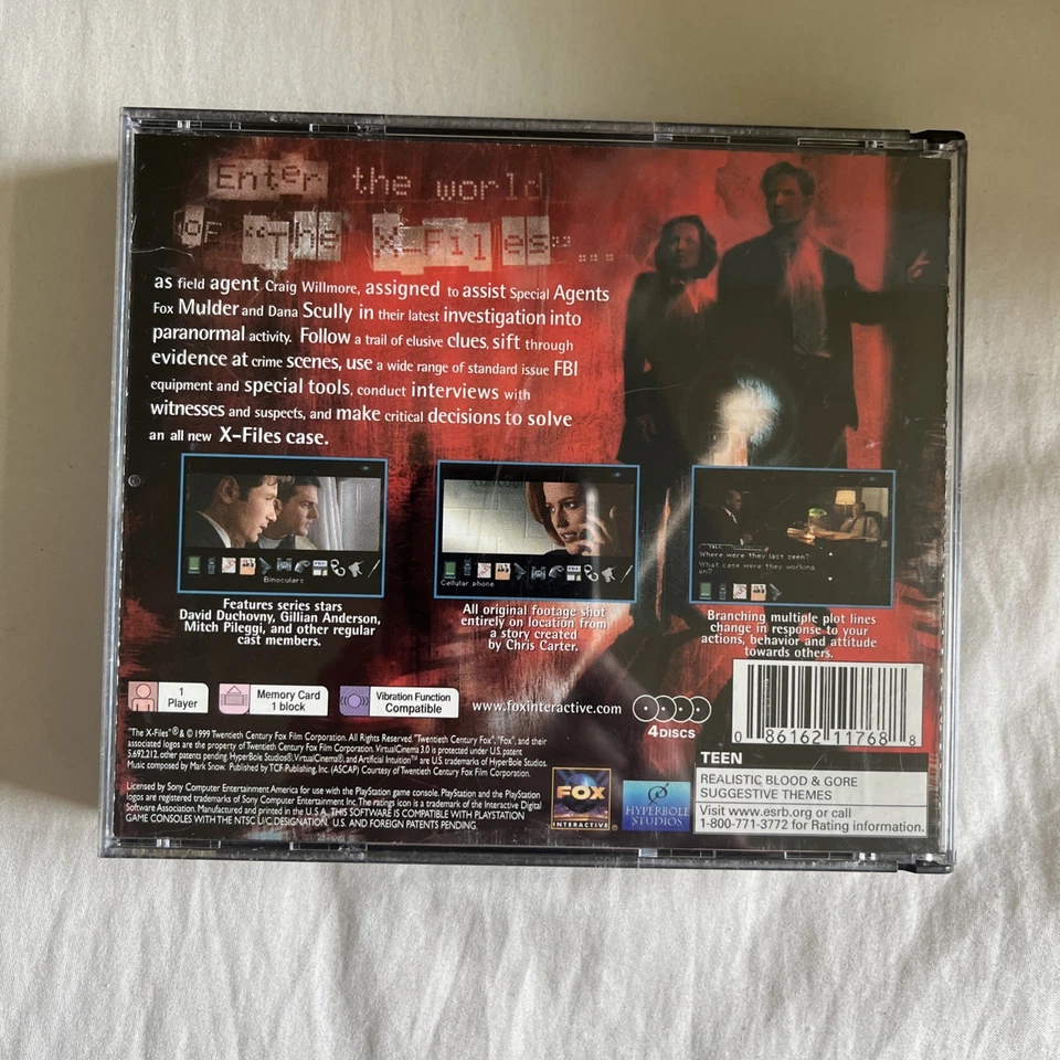 The X-Files (PS1, 1999) *CIB w/ Reg Card* NEAR MINT* Black Label* FREE SHIPPING! - Image 2 of 4