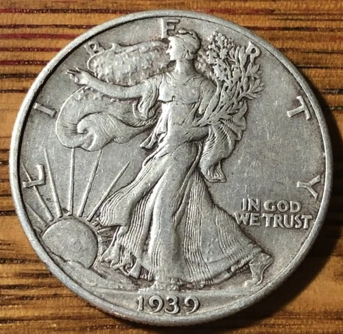 1939 P Walking Liberty Silver Half Dollar - Very Fine Quality Coin - FREE SHIP