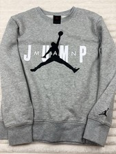 Nike Air Jordan Jumpman Youth Gray Fleece Sweatshirt Boys Medium 10-12 Years
