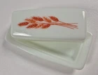 “Rare” Vintage Pyrex Butter Dish With Lid Autumn Harvest Wheat Good Condition