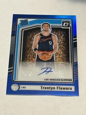 2024-25 PANINI DONRUSS OPTIC AUTO  TRENTYN FLOWERS CLIPPERS RATED  ROOKIE #10/49