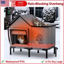 Heated Cat House for Outside, Super Insulated And Weatherproof, Temp Adjustable
