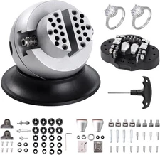 VEVOR Ball Vise, 3" Engraving Setting Tool, 3 Inch-70 pcs attachment, Silver 