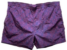 Woolrich Mens Casual Swim Trunks Shorts Elastic Waist L Stretch Purple Geometric