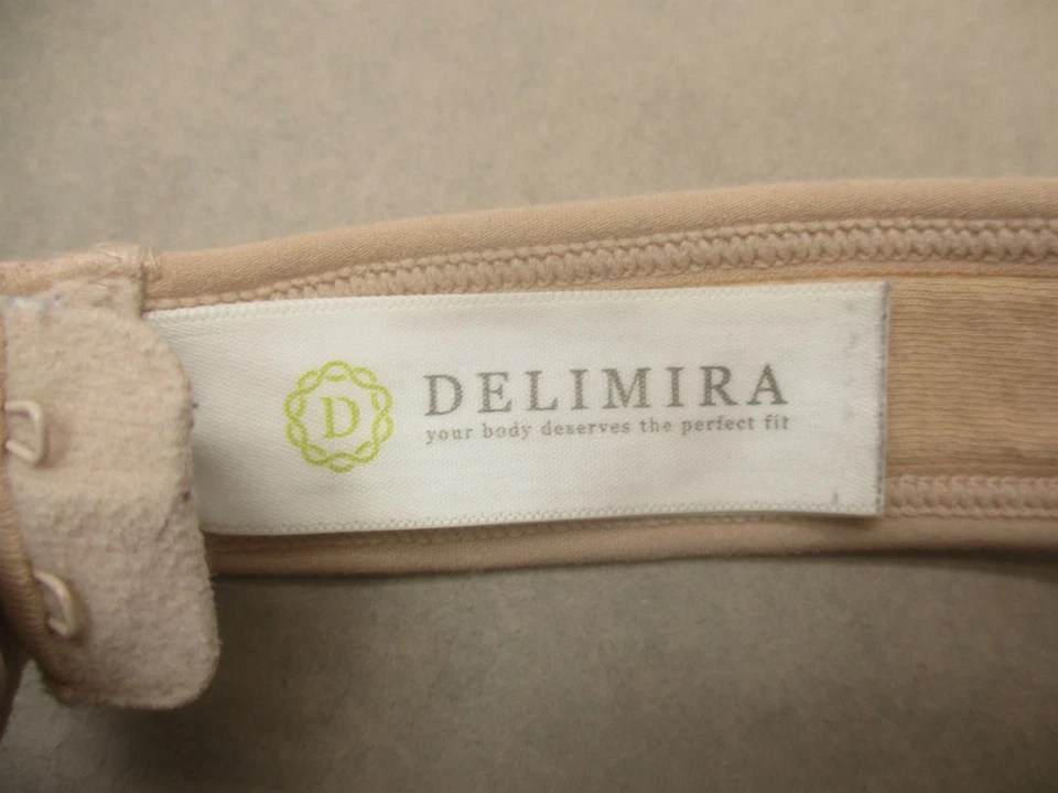 Sutiã feminino 38G Delimira bege sem fio fecho frontal cobertura total 11A - Imagem 4 de 4