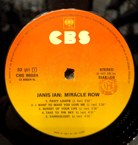 JANIS IAN - MIRACLE ROW - Vinyl VG+/VG+ LP Album - Bild 3 von 4