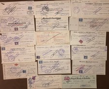17 Different Canada Checks Lot C, Most with R...