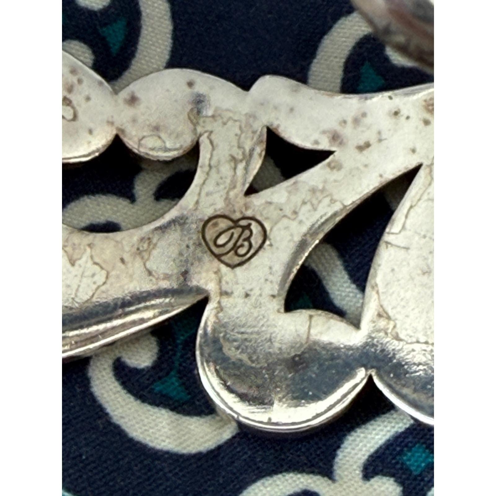 Brighton Silver Scroll Hinged Bangle Bracelet wit… - image 4