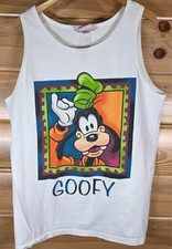 Vintage Goofy Walt Disney World Tank Top Shirt Men XL 90s Made In USA READ