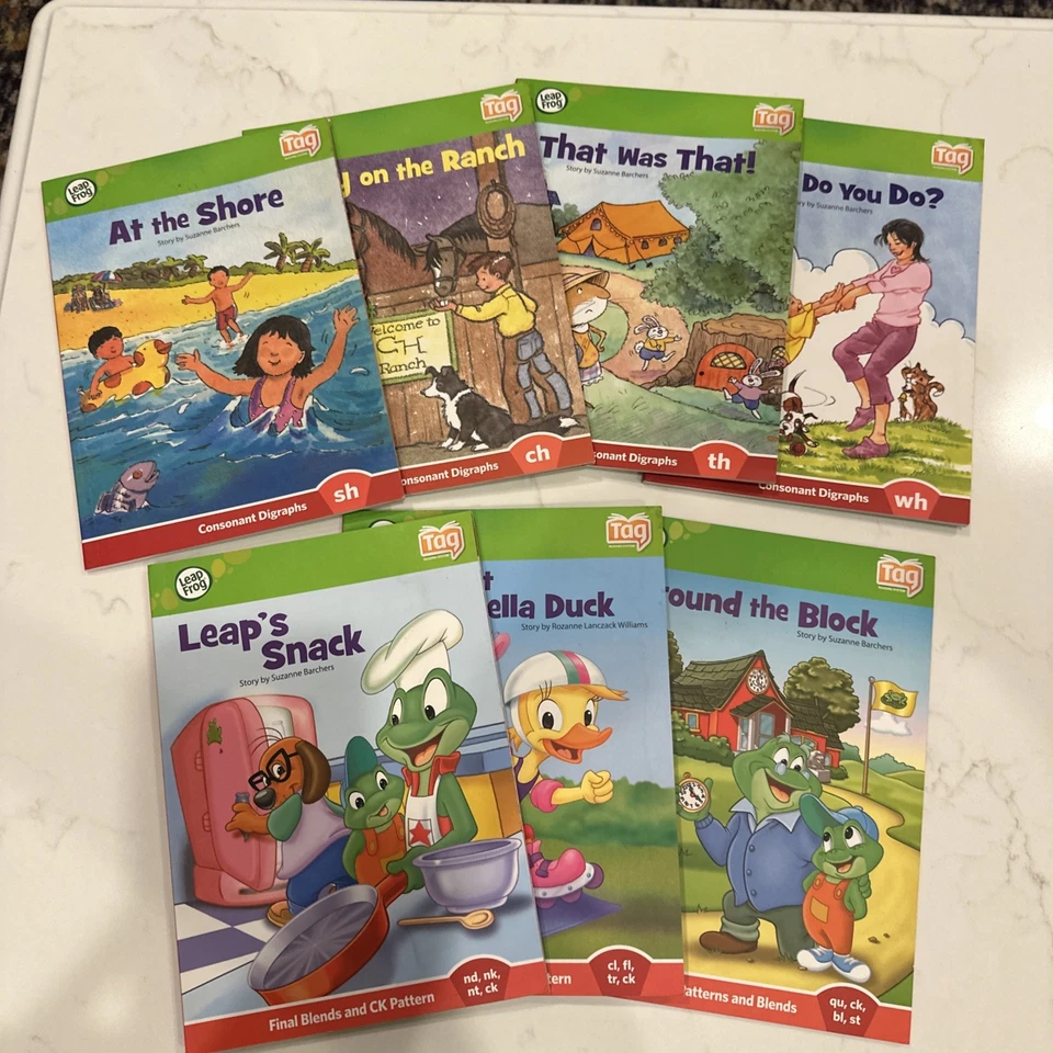 Gran lote de libros de sistema de lectura TAG Leap Frog, vocales cortas y largas, dígrafos Foto 3 de 4