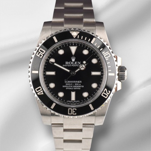 Rolex 40mm Submariner Ceramic Stainless Steel Oyster Black Dial Men Watch 114060