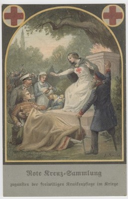 Postcard Red Cross collection 1917 from the hospital letter to Munich