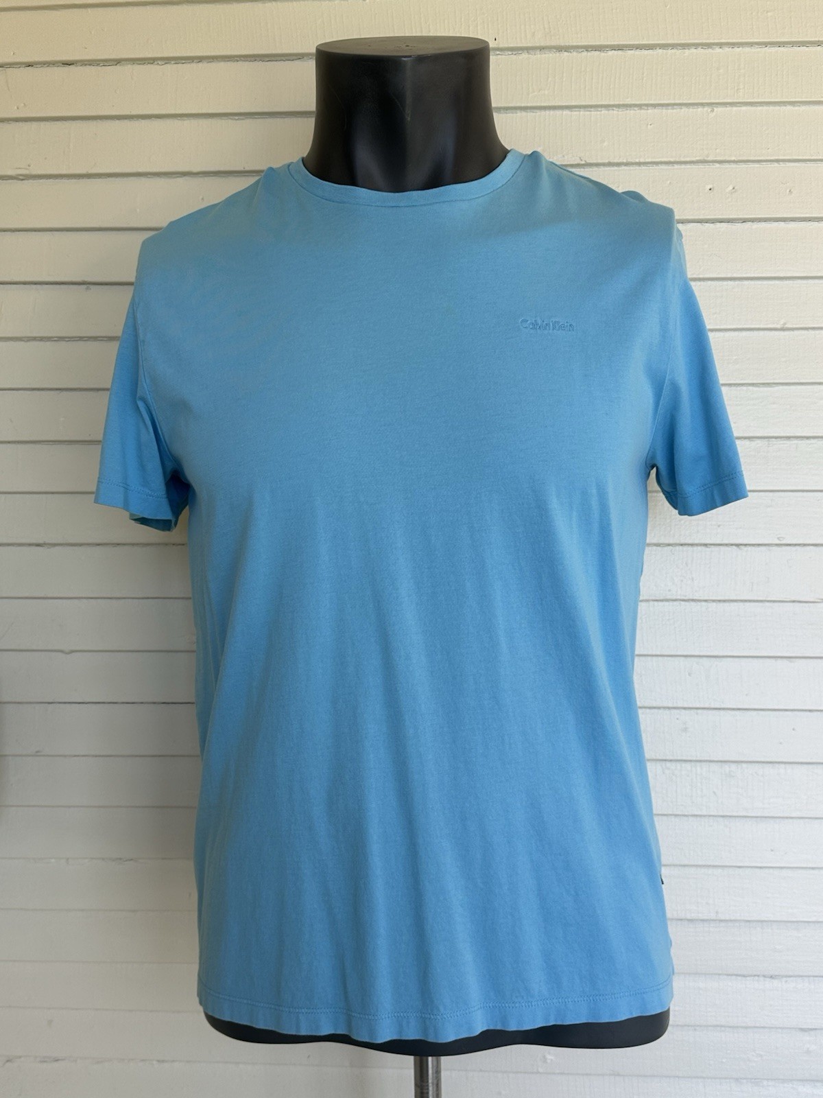 Calvin Klein SuPima Cotton Blue Short Sleeve T-Shirt Crew Neck Men's Size Large