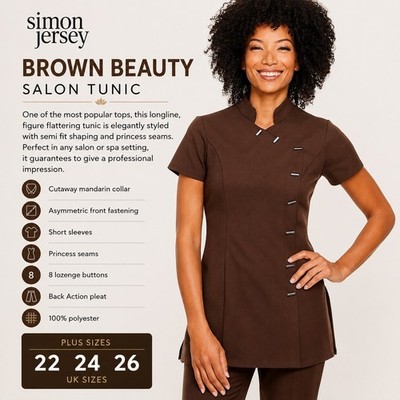 Womans Beauty Salon Tunic Spa Therapist Uniform Workwear Top Work