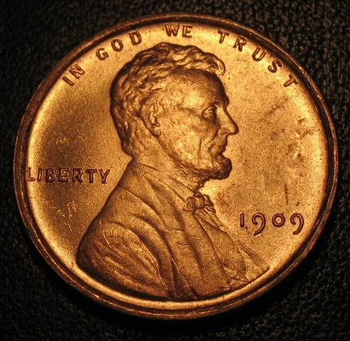 1909 VDB MS UNC RED LINCOLN WHEAT CENT BEAUTY OLD US 1ST YEAR PENNY COIN