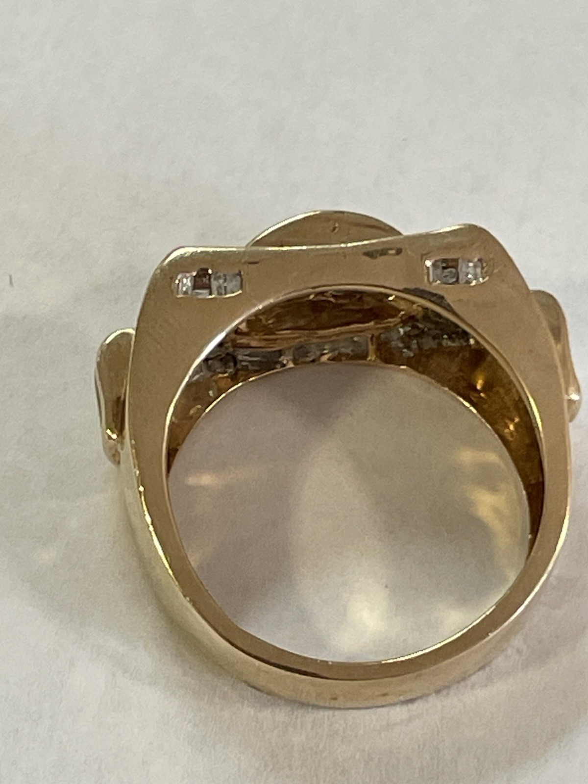 10K Solid Yellow Gold Man Ring With Diamonds, Siz… - image 11