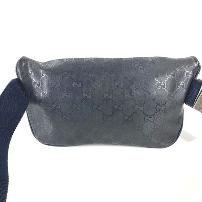 GUCCI GG Navy Waist Pouch Bum Bag Shoulder Belt Pack Women 233269