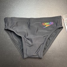 Speedo Boys / Kids / Youth Swim Briefs Euro Brazilian Bathing Suit Size 26 Black