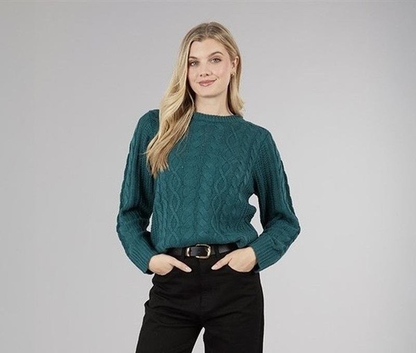 Women Board Angels Sweater Green Acrylic 44 / XXL
