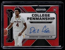 2023 PRIZM DRAFT RED COLLEGE PENMANSHIP /199 AUTO DESMOND CAMBRIDGE JR. ASU