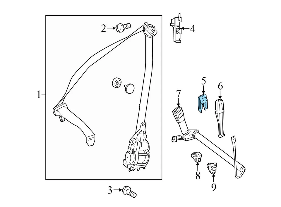 Mercedes-Benz S600 2015-2017 - Cubierta retractor cinturón de seguridad delantero izquierdo 2228602185 Foto 3 de 4