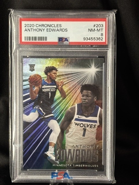 2020-21 Panini Chronicles - Essentials Anthony Edwards #203 (RC) PSA 8